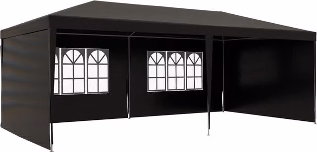 Outsunny Black Party Tent Gazebo Marquee with Windows and Side Panels, W/D/H: 600 x 300 x 255 cm – 1