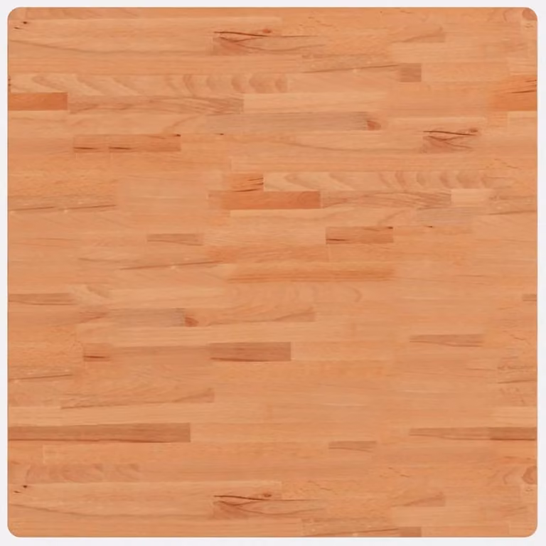 Berkfield Home Square Solid Wood Beech Table Top, Brown, W/D/H: 80 x 80 x 2.5 cm