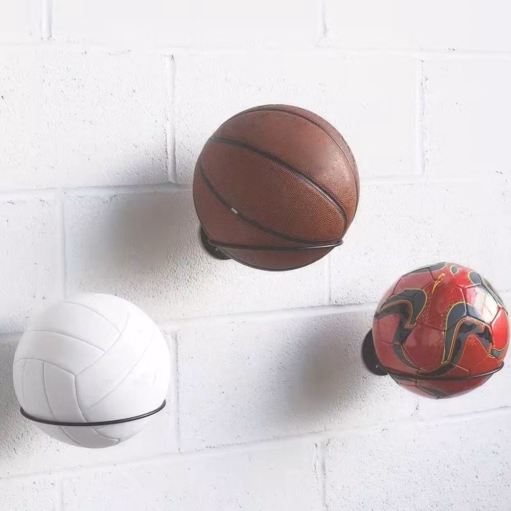 SPETLEK 3 Pack Iron Ball Holder Wall Mounted Display Rack, Black, W: 52 cm – 2