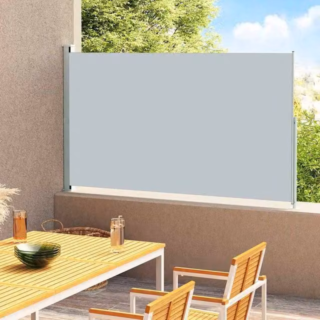 Berkfield Home Patio Retractable Side Awning in Grey, W/H: 180 x 300 cm