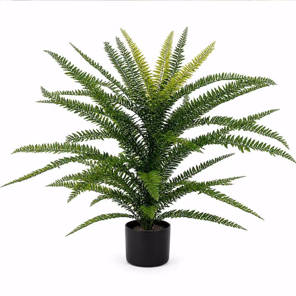 Leaf Premium Green Artificial Fire Retardant Plastic Boston Fern Plant – 3
