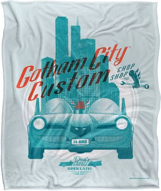 Batman Gotham City Super Soft Silky Touch Throw Blanket, White, W: 152 cm, D: 127 cm
