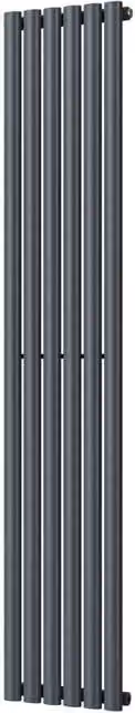 Omeara Anthracite Elliptical Tube Vertical Designer Radiator, H 180 cm x W 34.8 cm – 1