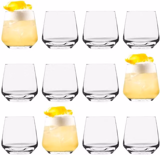 Argon Tableware Transparent Glass Tumbler, 345 ml, Set of 12