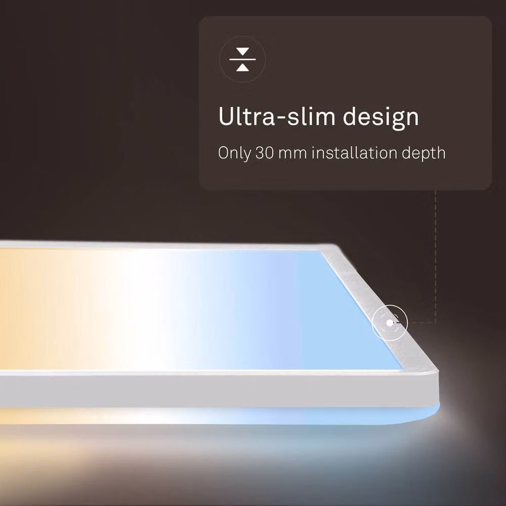 B.K.Licht White LED Slim Ceiling Panel with Remote Control, Dimmable CCT, IP44, W/D/H: 58 x 20 x 3 cm – 7