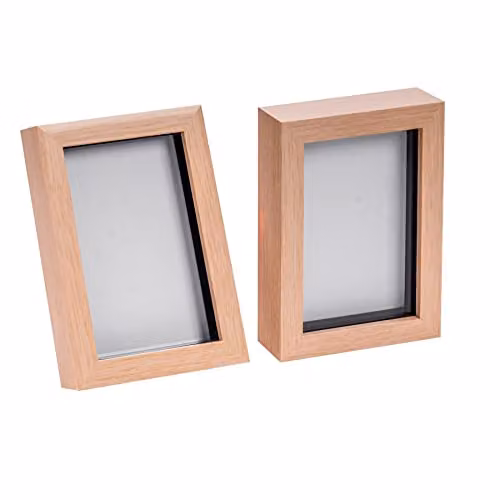 Nicola Spring 3D Shadow Box Photo Frames, Pack of 2, Black or Brown, W/D/H: 17.5 x 12.5 x 3.5 cm – 1