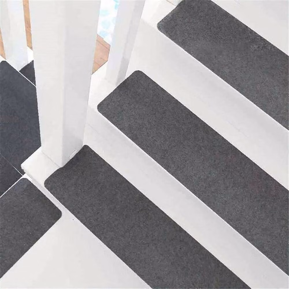 SPETLEK 14-Piece Non-Slip Adhesive Stair Tread Carpet Mats in Grey – 2