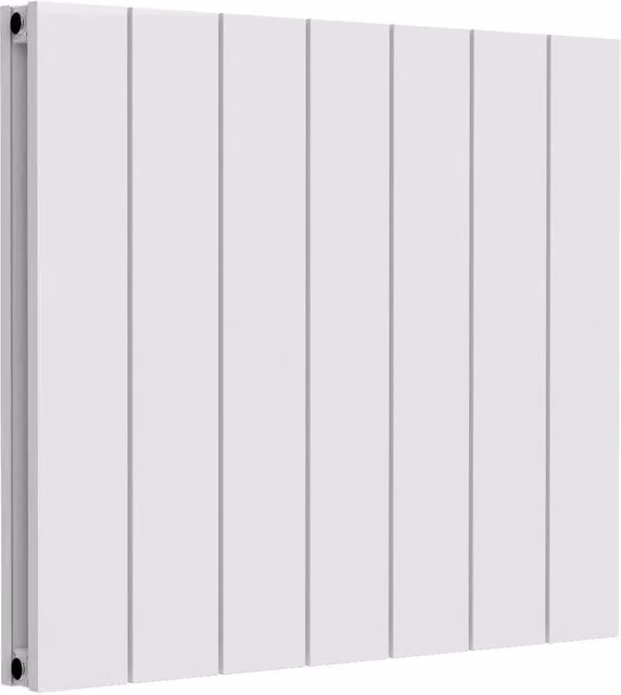 Bathroom Kingdom Casina White Double Flat Panel Horizontal Aluminium Radiator W: 60 cm, H: 66 cm