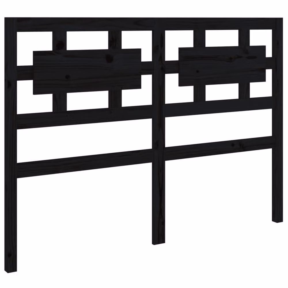 Berkfield Home Beautiful Bed Headboard in Black Solid Pine Wood, W: 205.5 cm, D: 4 cm, H: 100 cm – 2