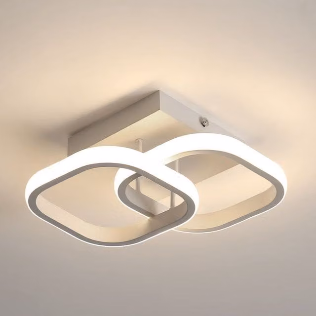 COMELY Modern Square LED Ceiling Light, 22W, White, 4500K