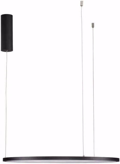 Nova Luce Black Aluminium LED Ring Pendant Light, Dimmable and Adjustable, Warm White – 1