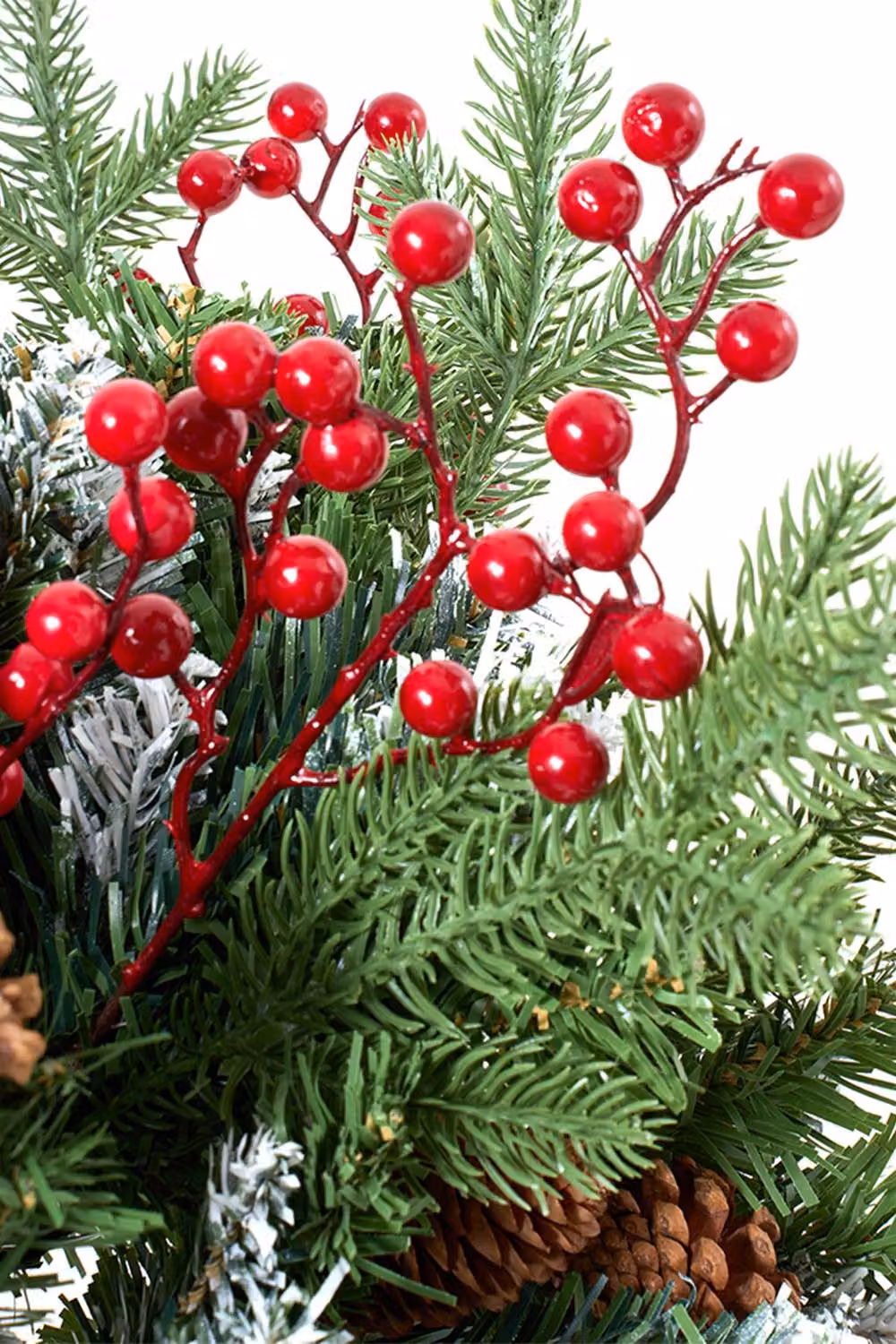Living and Home Artificial Christmas Urn Filler with Red Berries and Multicolour Balls – 3