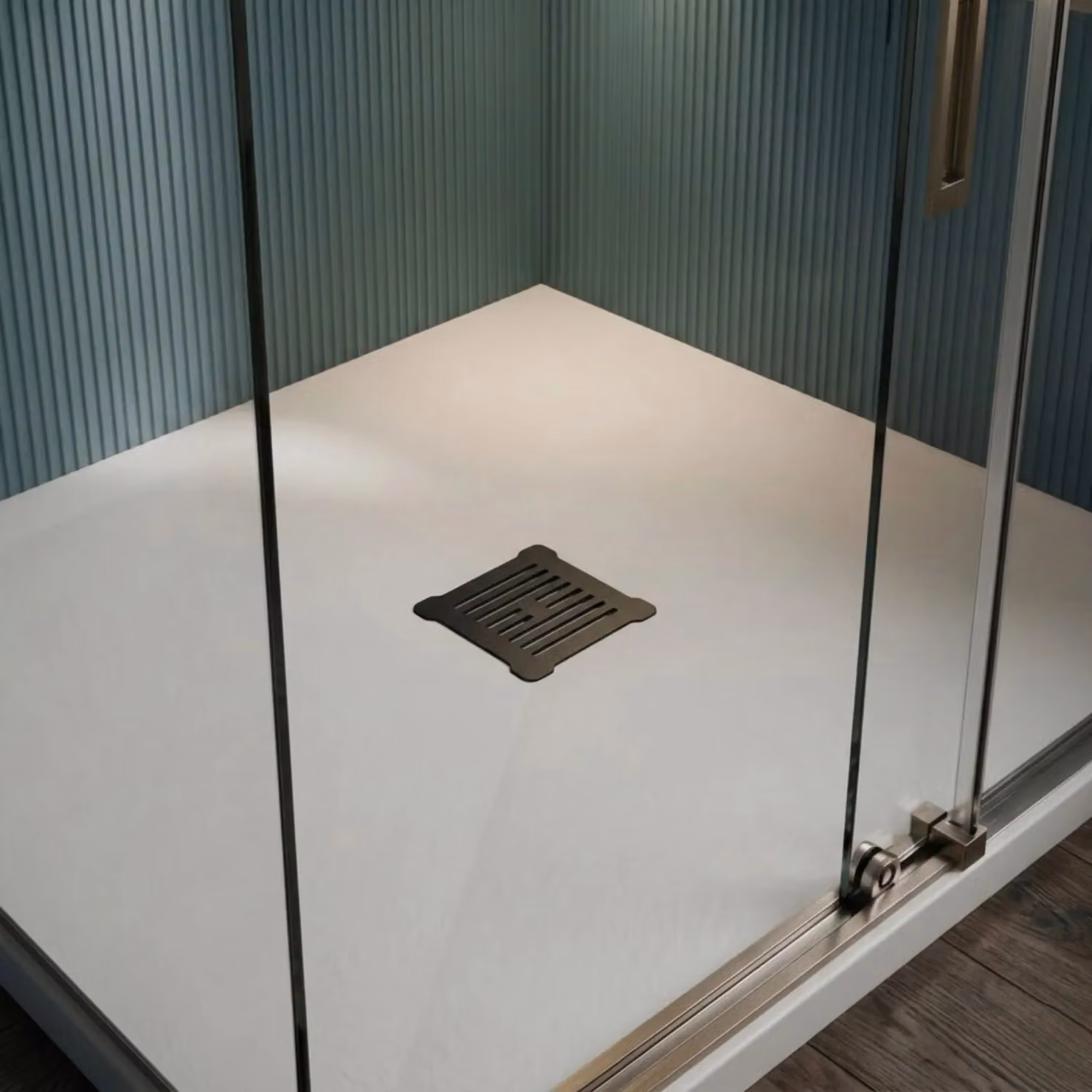 Balterley Matt Black Resin Slimline Rectangular Shower Tray Waste with Odour Trap, W/D/H: 11.4 x 11.4 x 8.6 cm – 3