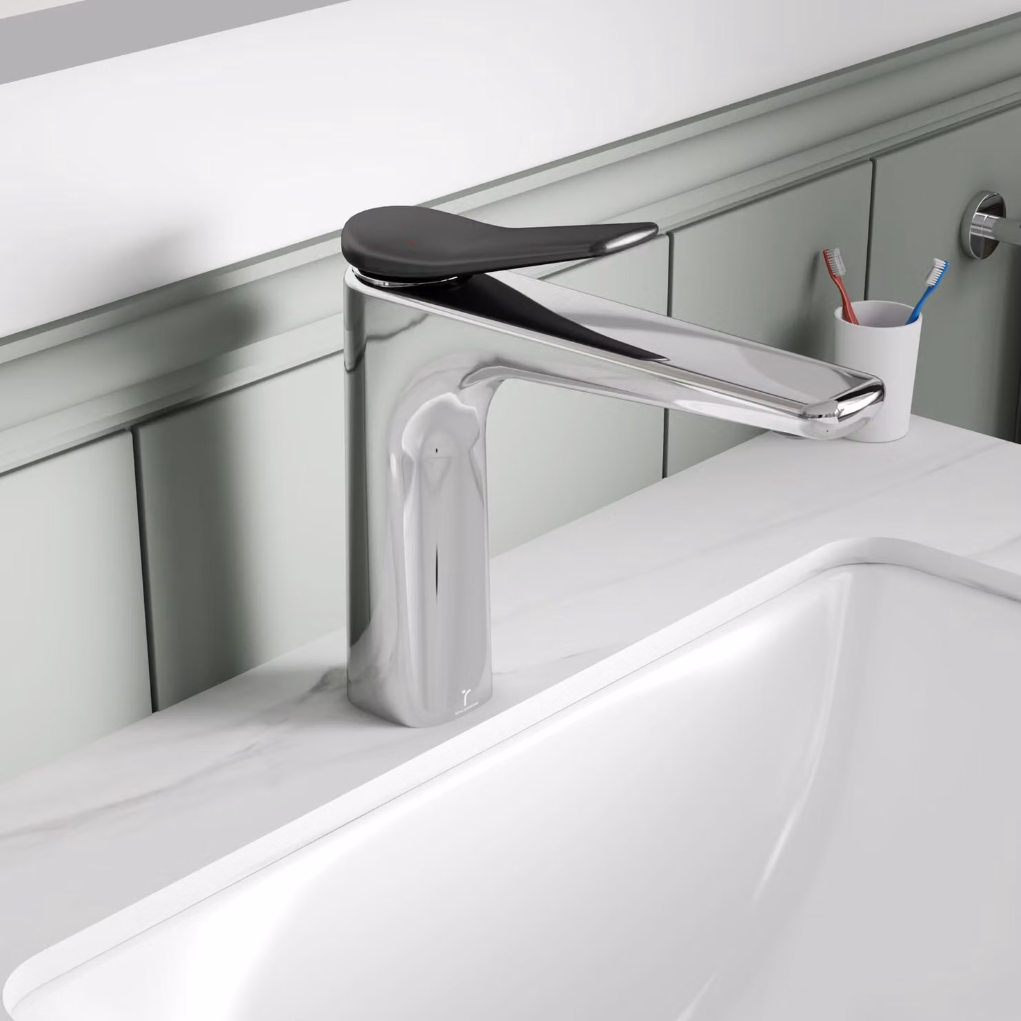 Revno Square Mono Basin Mixer Tap in Chrome