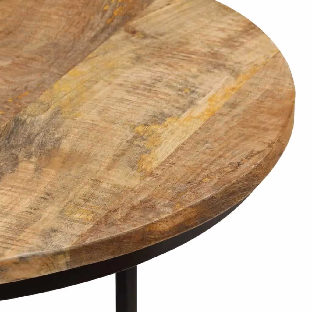 Berkfield Home Nesting Tables, Set of 2, Rustic Brown Rough Mango Wood – 4