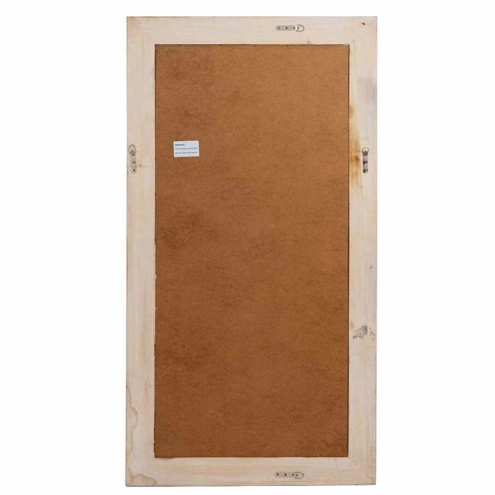 Lemon Pavilion Rustic Washed Wood Framed Rectangular Wall Mirror, Brown, W: 76 cm, H: 120 cm – 3