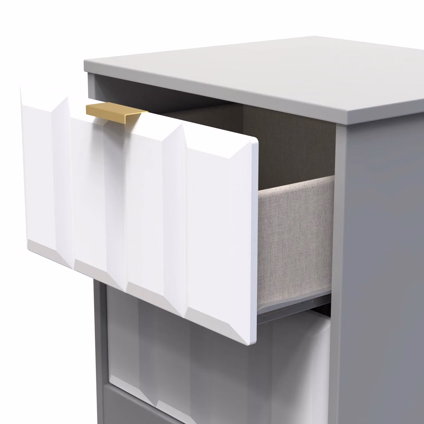 Ready Assembled 2 U Seattle 2 Drawer Bedside Cabinet in Mid Grey – 3