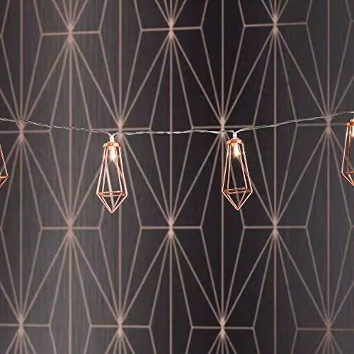 Globrite Geometric Rose Gold Diamond String Lights with 20 Warm White LEDs – 2
