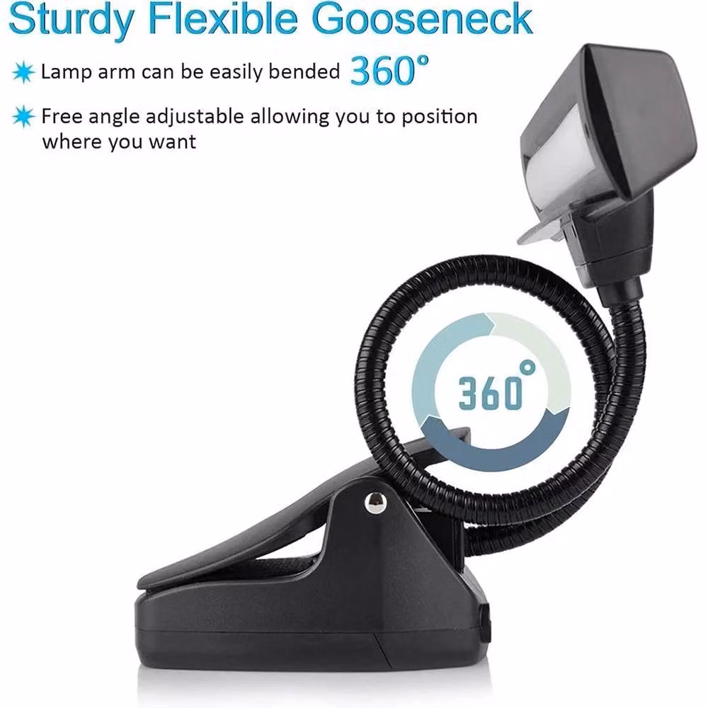 NESTLUNE 19 LED Rechargeable Clip On Reading Light in Black – 3