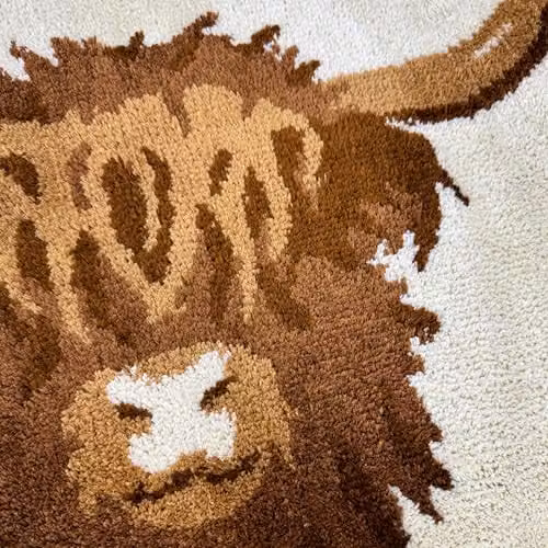 Allure Bath Fashions Highland Cow Microfibre Bath Mat in Beige and Brown, W/D/H: 80 x 50 x 1 cm – 8