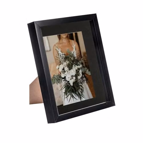 Nicola Spring Black Rectangular 3D Box Photo Frame with Glass and Plastic Mount