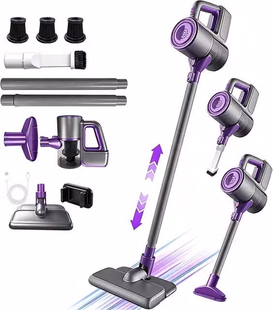 Ventryn Ultra Lightweight Cordless Handheld Stick Vacuum Cleaner in Purple – 1