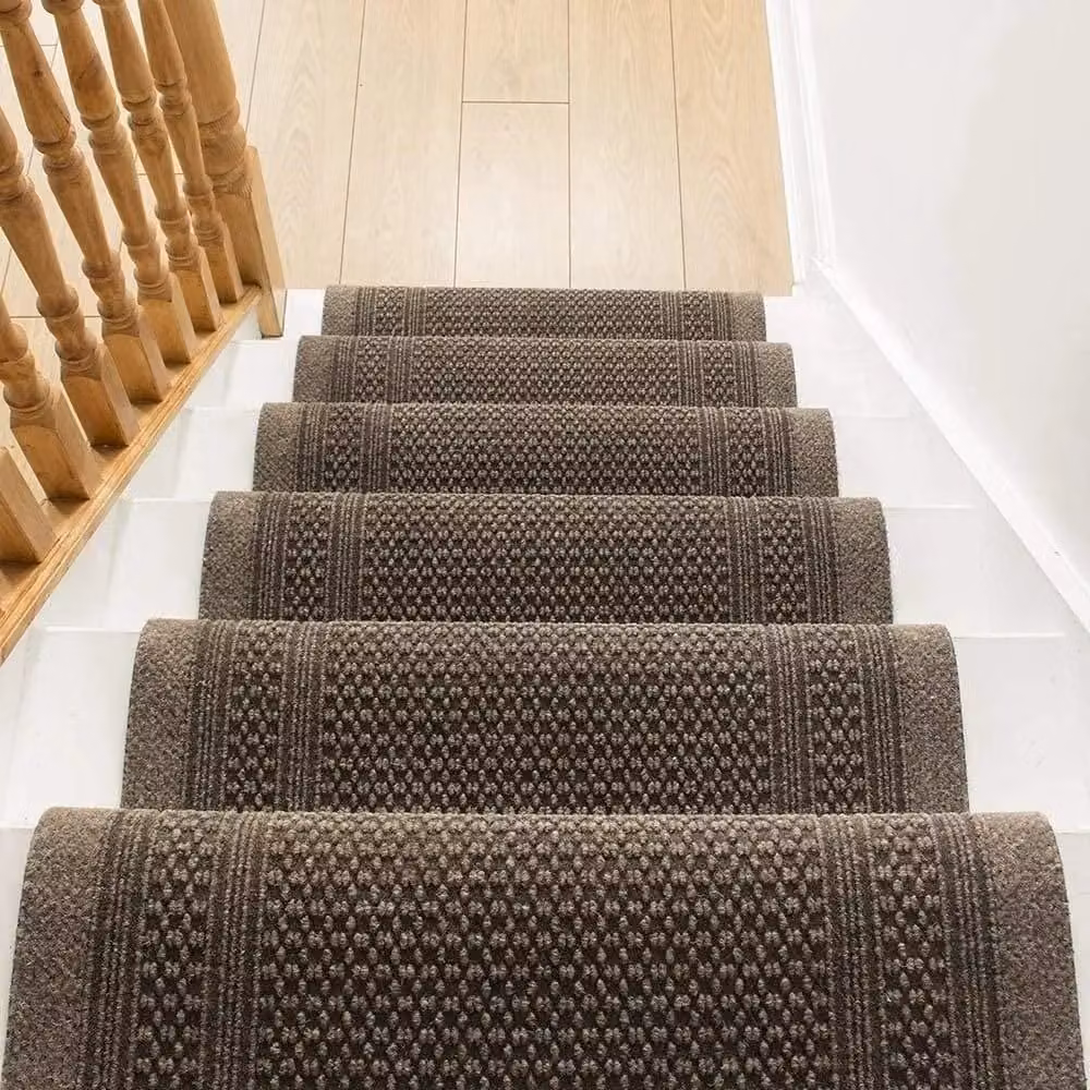 runrug Aztec Stair Runner Carpet, Non-Slip, Light Brown, W: 66 cm, L: 720 cm – 6