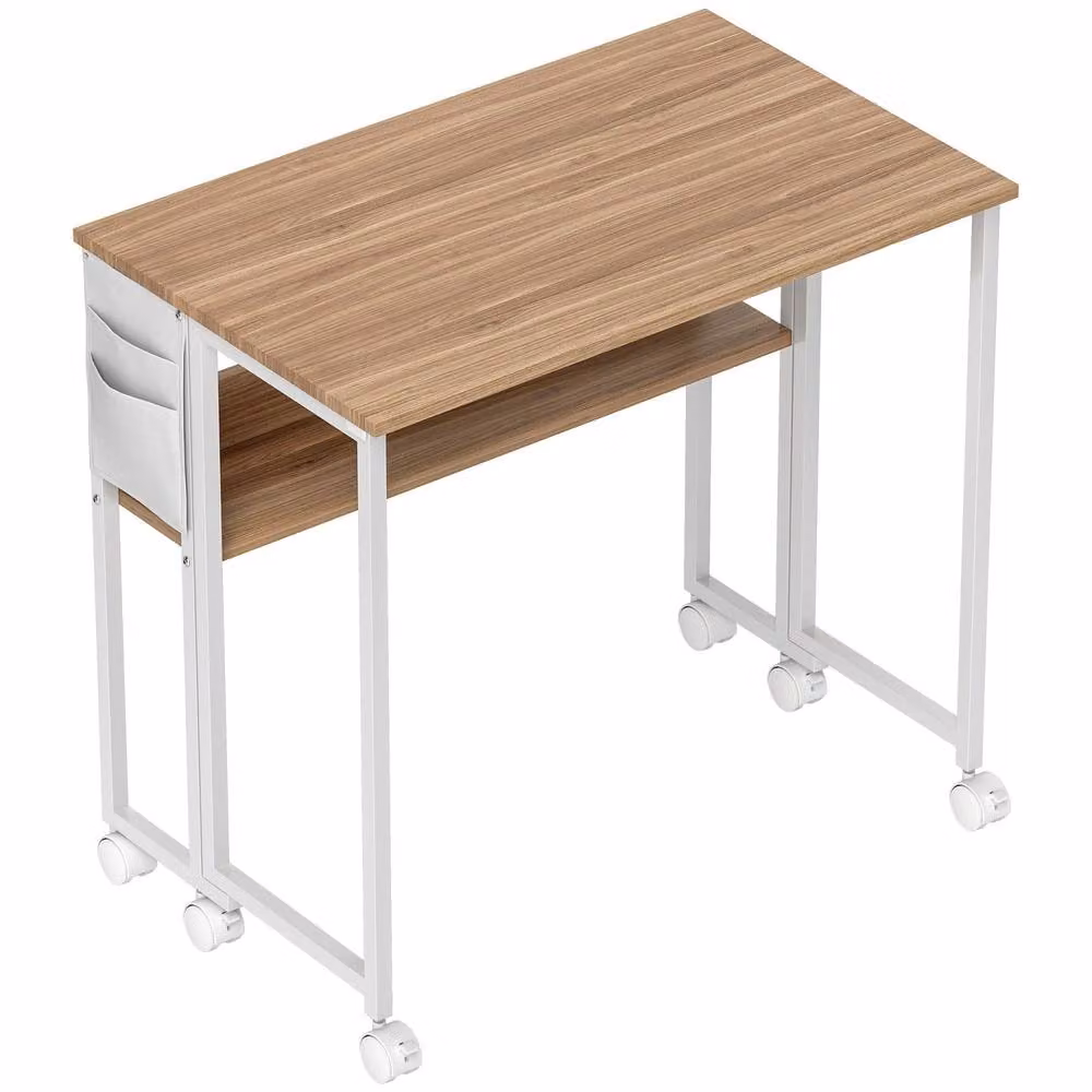 Wyld Haus Zika Drop Leaf Writing Desk in White with Lockable Castors – 2
