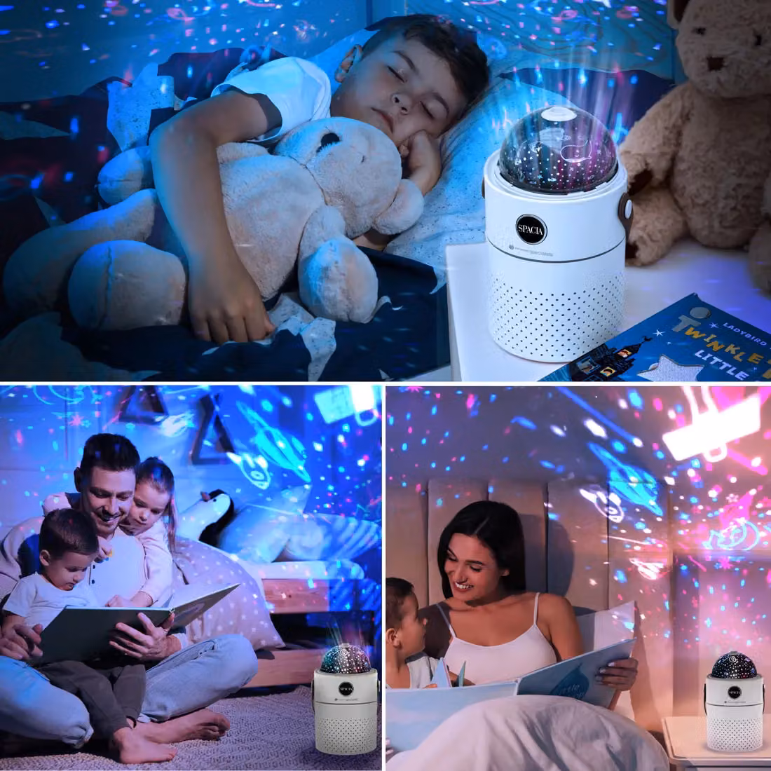 Rio Galaxy Projector Childrens Essential Oil Diffuser, Humidifier and Night Light in White – 4