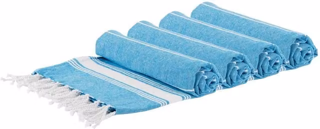 Nicola Spring Mediterranean Turkish Style Cotton Bath Towel, Blue, W: 170 cm, H: 90 cm