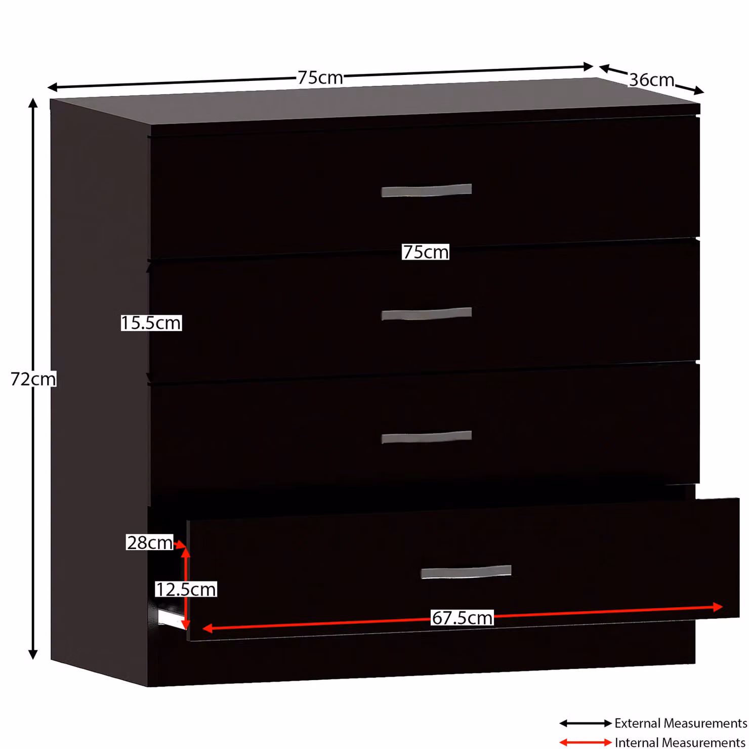 Vida Designs Riano Trio 3 Piece Modern Black Matt Bedroom Storage Furniture Set – 2