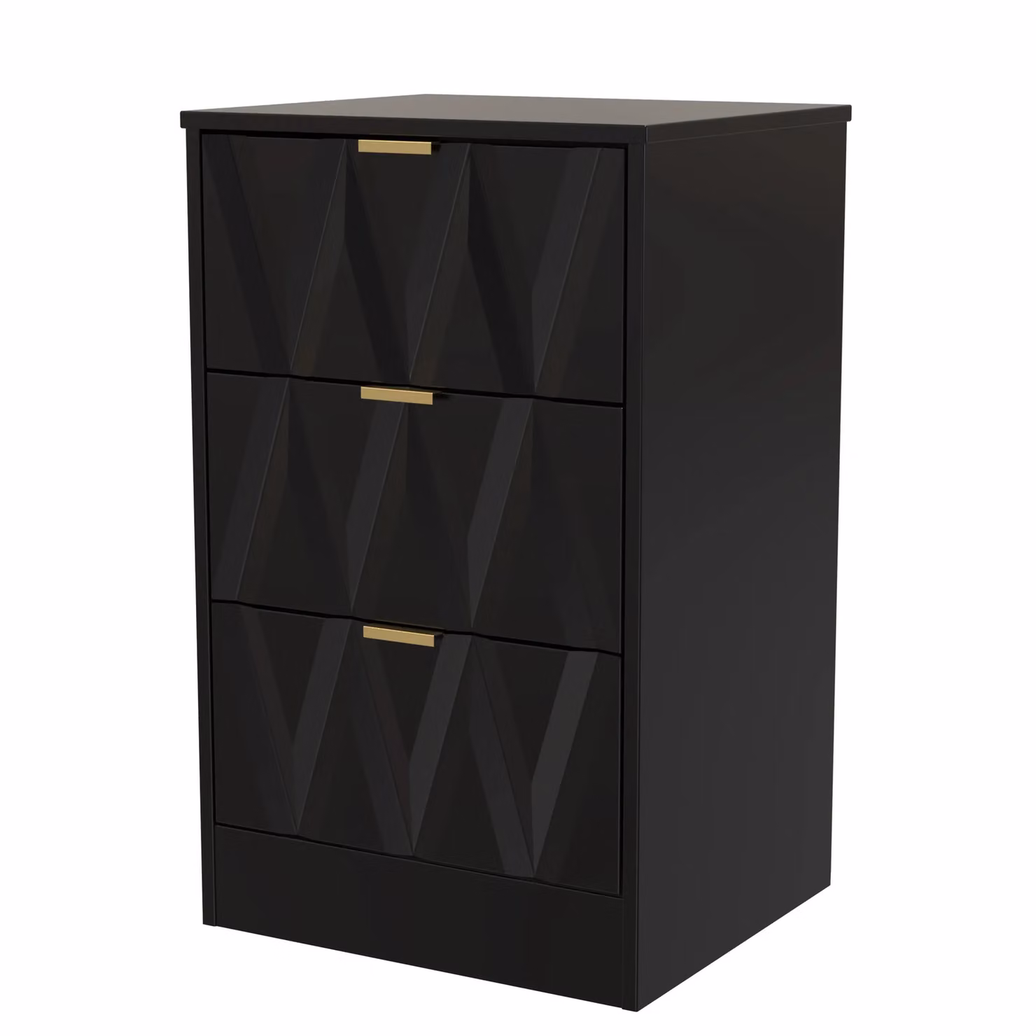Ready Assembled 2 U Washington 3 Drawer Bedside Cabinet in True Black – 2