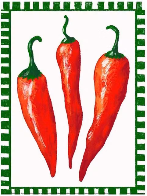 Studio Dolci Peperoncino Botanical Paper Poster in Red – 1