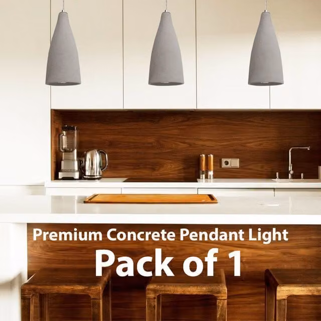 Loops Grey Concrete Industrial LED Ceiling Pendant Light – 1