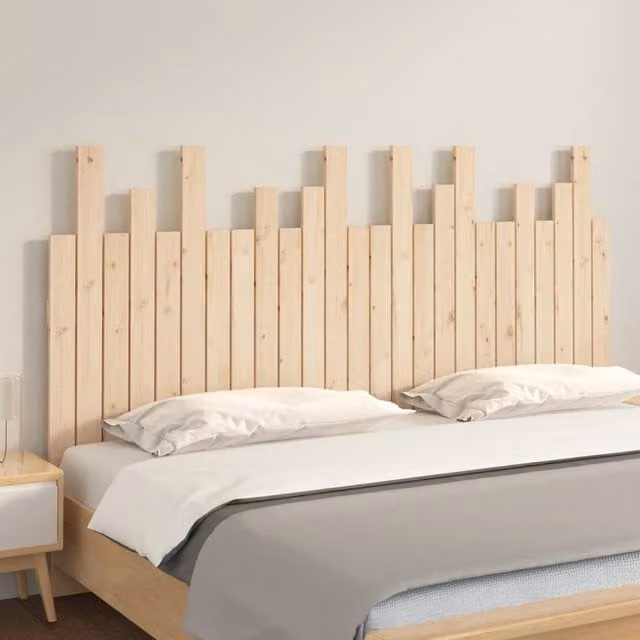 Berkfield Home Solid Wood Pine Wall Headboard in Natural, W: 159.5 cm, D: 3 cm, H: 80 cm – 1