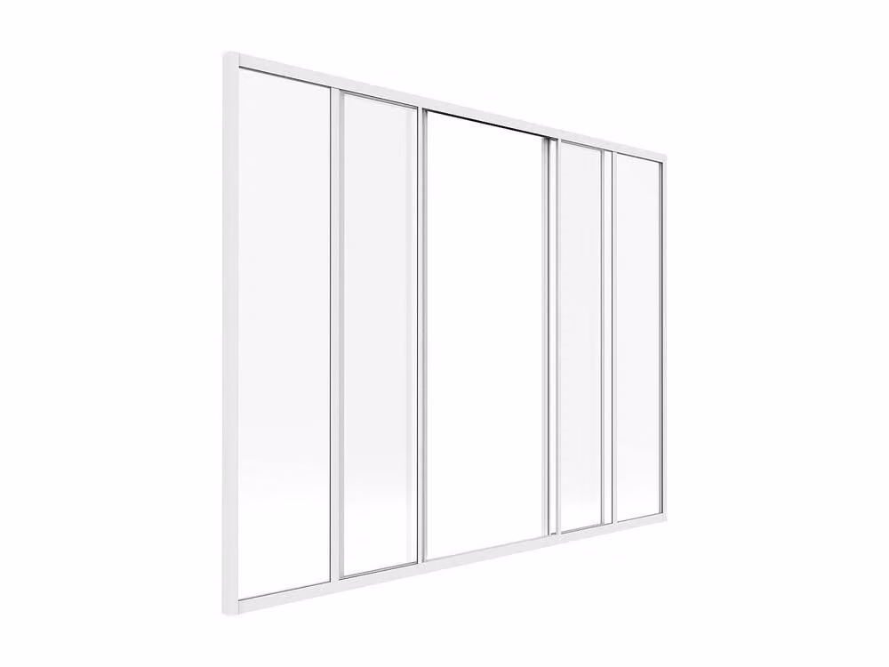 Vente-unique Ravena White Powder-Coated Aluminium and Glass Sliding Roof, W: 180 cm, D: 130 cm – 2