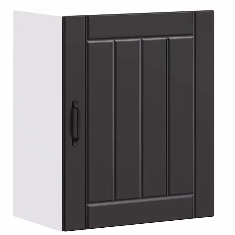 Berkfield Home Lucca Black Matt Kitchen Wall Cabinet with Glass Doors