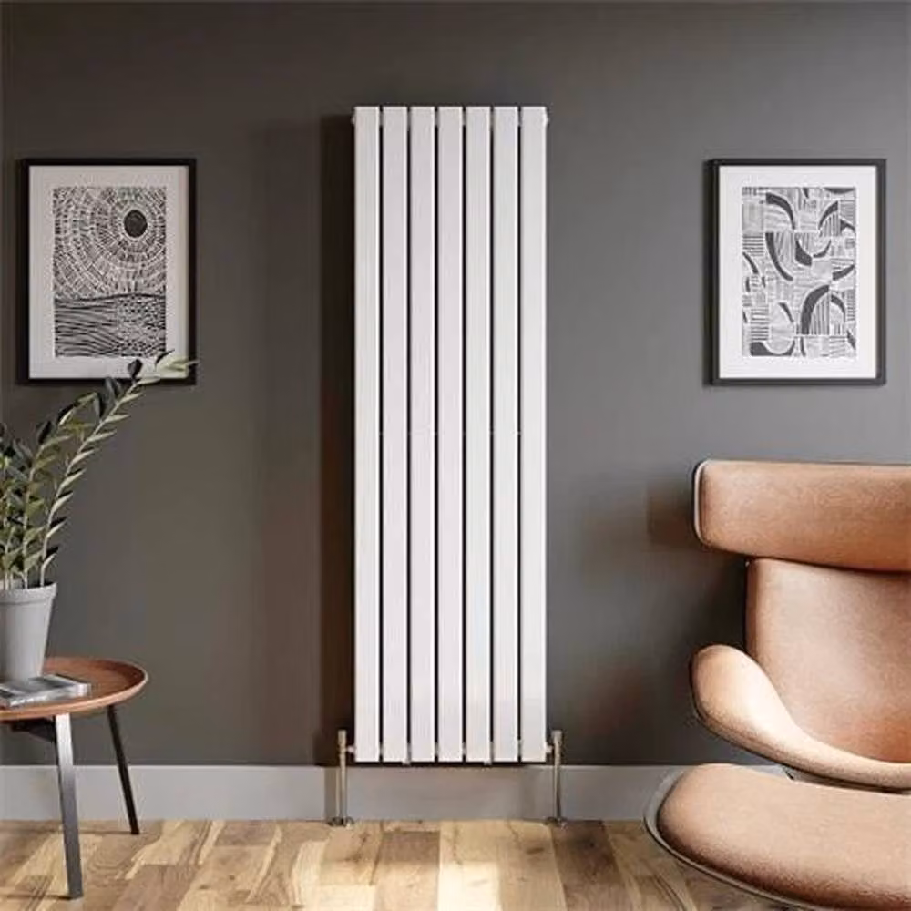 FORGEVIO Vertical Double Flat Panel Designer Radiator in White – 3