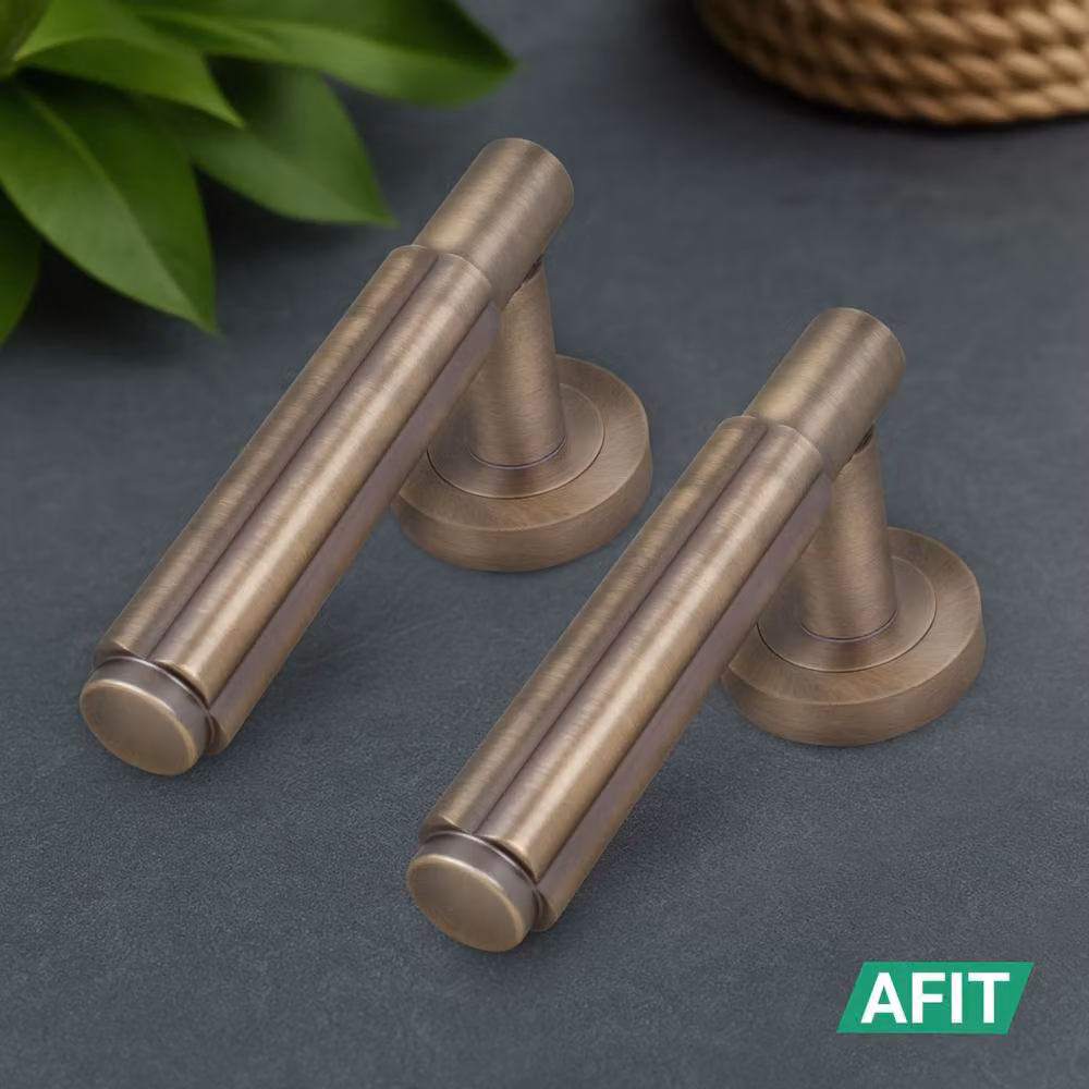 AFIT Antique Brass Door Handle Latch Set in Bronze – 7