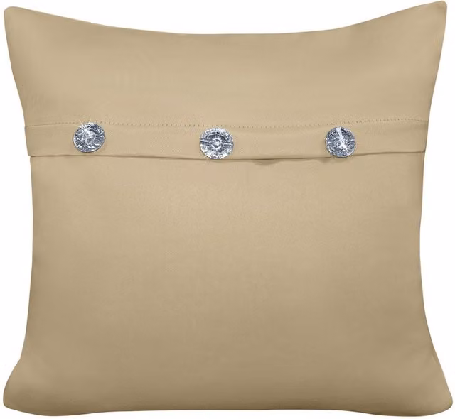 Velosso Glamour Square Polyester Cushion in Stone, Yellow and Beige