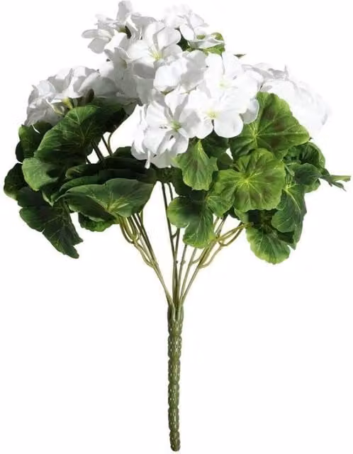 KDMD White Geranium Bush Artificial Flowers 15 cm