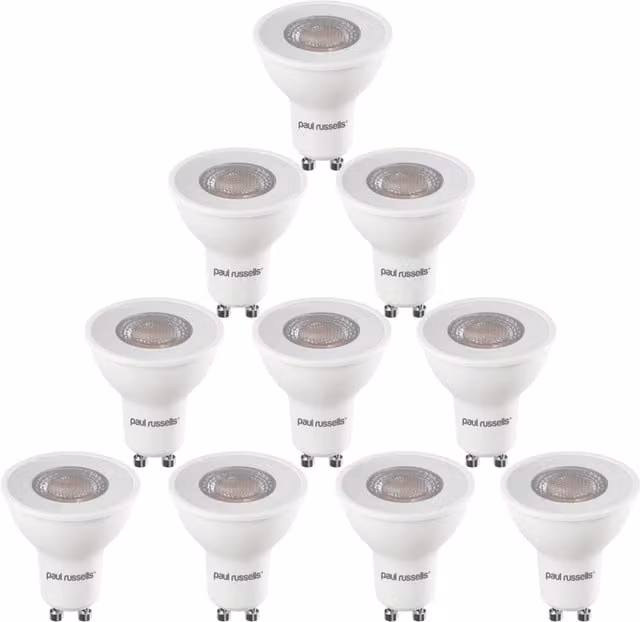 Paul Russells White LED GU10 Bulb, 480lm, 6500K Daylight, 36 Degree, Non-Dimming