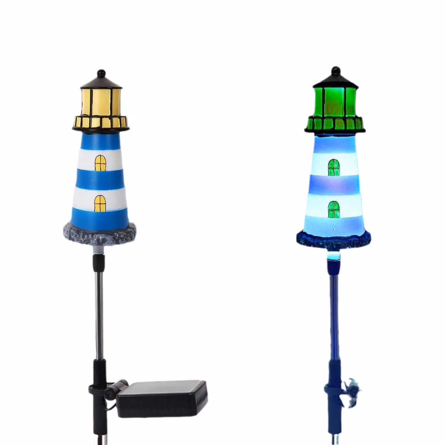 Leaper Blue Solar Powered Lighthouse LED Garden Light with Multicolour Effect – 5