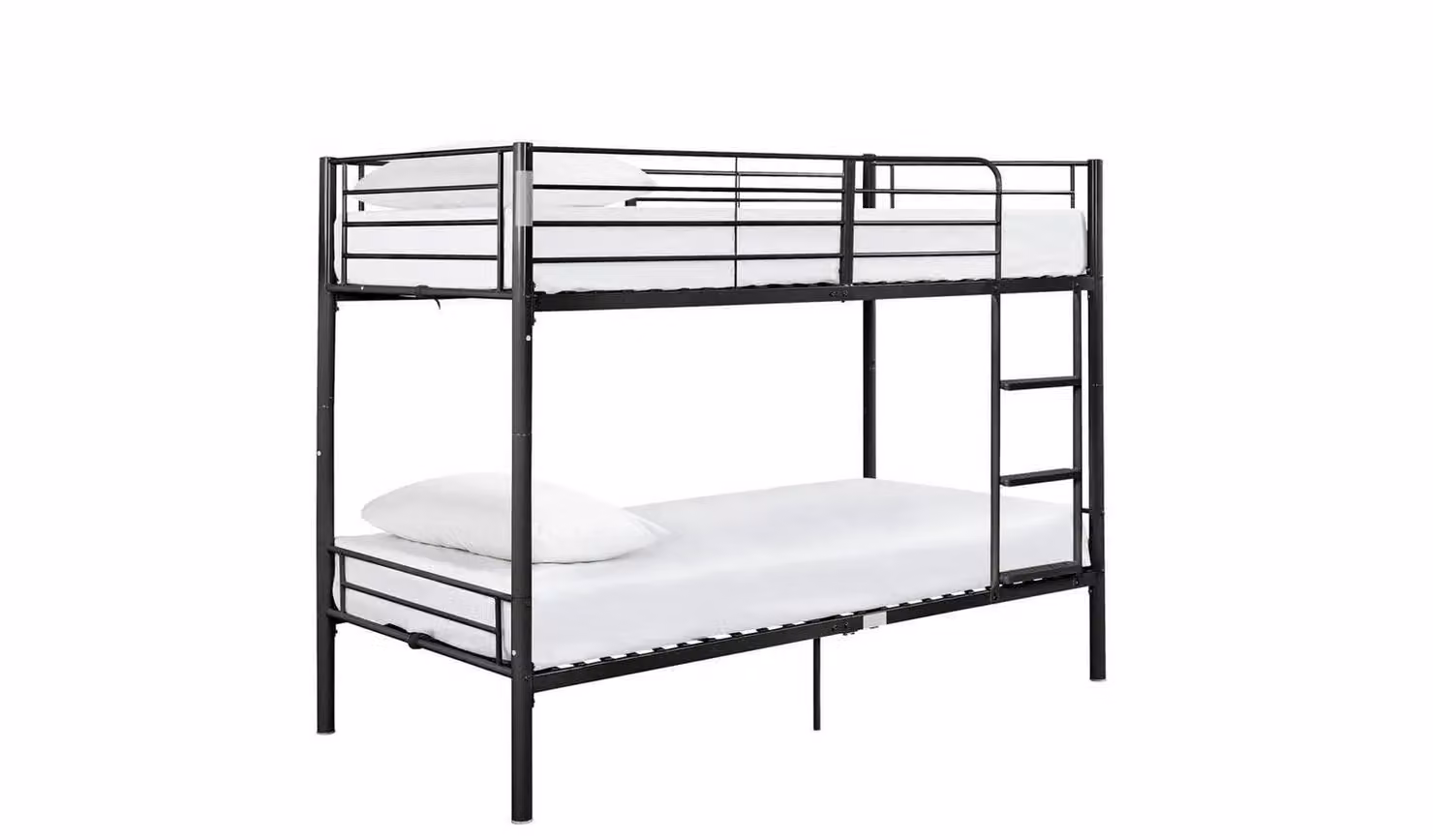 Mason Metal Bunk Bed with Ladder in Black for Children