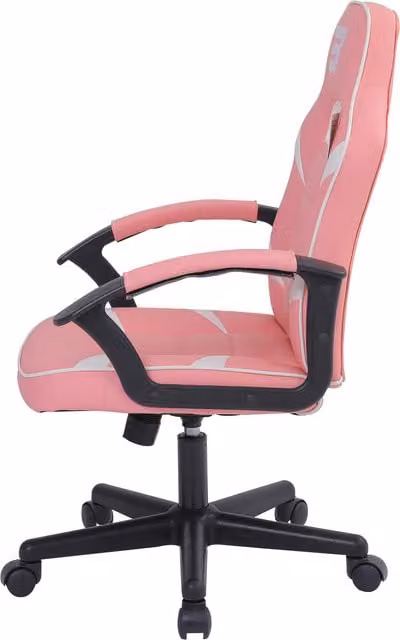 BraZen Valor Mid Back PC Gaming Chair in Pink and Yellow with Synthetic Leather Upholstery
