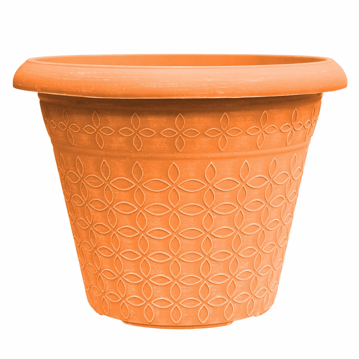 Simpa Geometric Petals Plastic Plant Pots, Set of 2, Terracotta Brown and Orange – 2