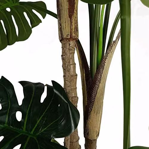 Leaf Design UK Artificial Luxury Monstera Cheese Plant in a Black Pot, Green, Height: 150 cm – 3