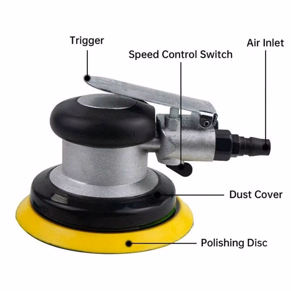 SPETLEK 5 Inch Pneumatic Random Orbital Air Sander and Polisher in Multicolour – 6