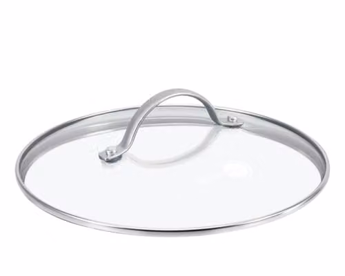 simpa Universal Glass Lid with Stainless Steel Handle, Diameter: 30 cm, Metallic Silver – 1