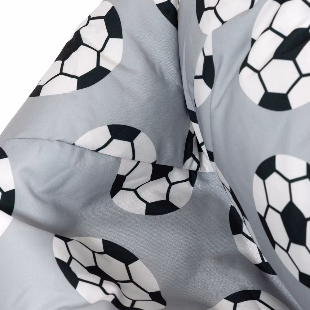 icon Kids Geometric Printed Football Childrens Bean Bag Armchair in Pale Grey, Medium – 3